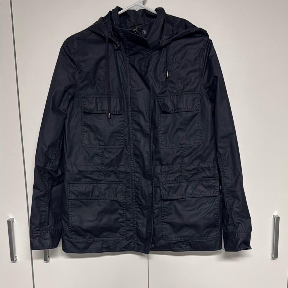 Banana Republic Navy Blue Rain Jacket with Hood